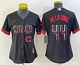 Women's Cincinnati Reds #44 Elly De La Cruz Black 2023 City Connect Cool Base Stitched Baseball Jersey,baseball caps,new era cap wholesale,wholesale hats